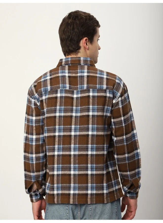 بيونغ Brown Recycled Check Flannel Shirt