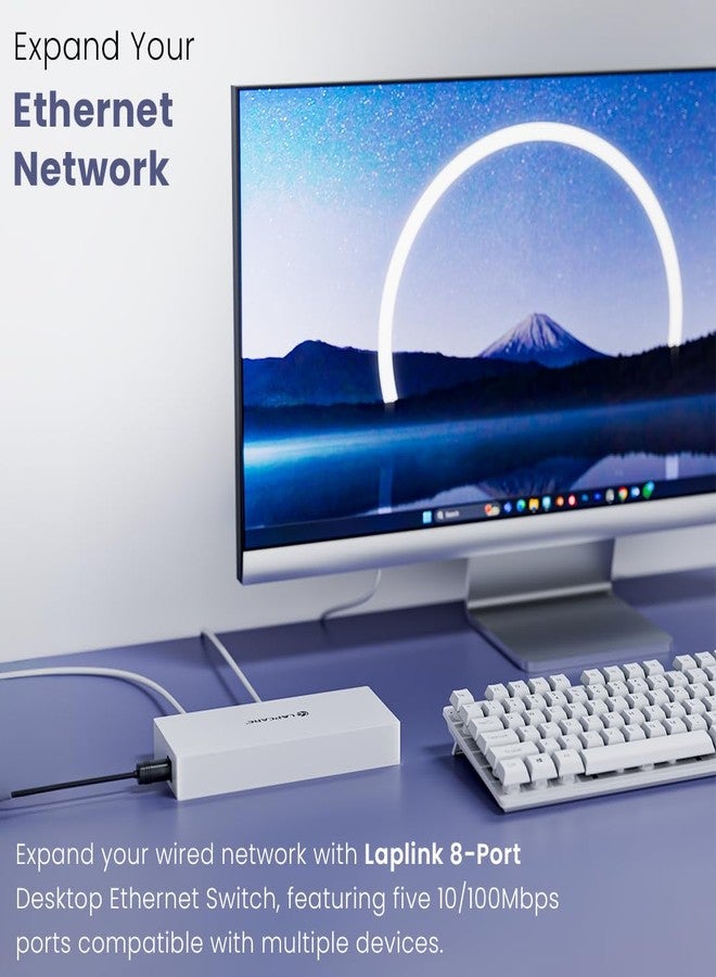 LAPCARE LAPLINK 8-Port 10/100Mbps Ethernet Switch - Plug & Play Unmanaged Network Switch with 1.6Gbps Bandwidth, Auto-Negotiation, IEEE 802.3 Compliance, LED Indicators, DC 5V Power - Image 3