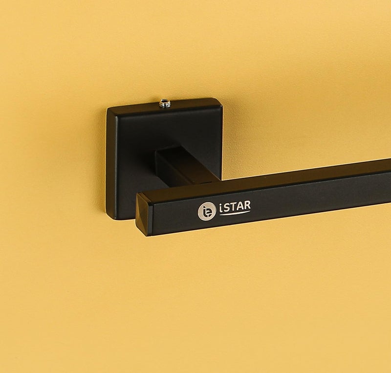 iSTAR Stainless Steel Square Towel Stand/Towel Rod/Towel Holder for Bathroom Cloth Hooks Hanger Door Wall Bedroom Bathroom Robe Hooks Rail for Hanging (Antique Black) - Image 2