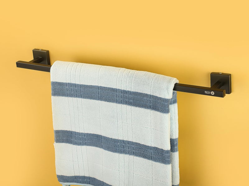 iSTAR Stainless Steel Square Towel Stand/Towel Rod/Towel Holder for Bathroom Cloth Hooks Hanger Door Wall Bedroom Bathroom Robe Hooks Rail for Hanging (Antique Black) - Image 5