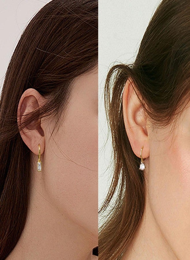 Tornito 11 Pairs Small Hoop Earrings Set 18K Gold Plated Cubic Zirconia Dangle Cartilage Hoops For Multiple Piercing Lightweight Twist Chunky Huggie Hoop Earrings For Women Men 10mm Gold Tone - Image 4