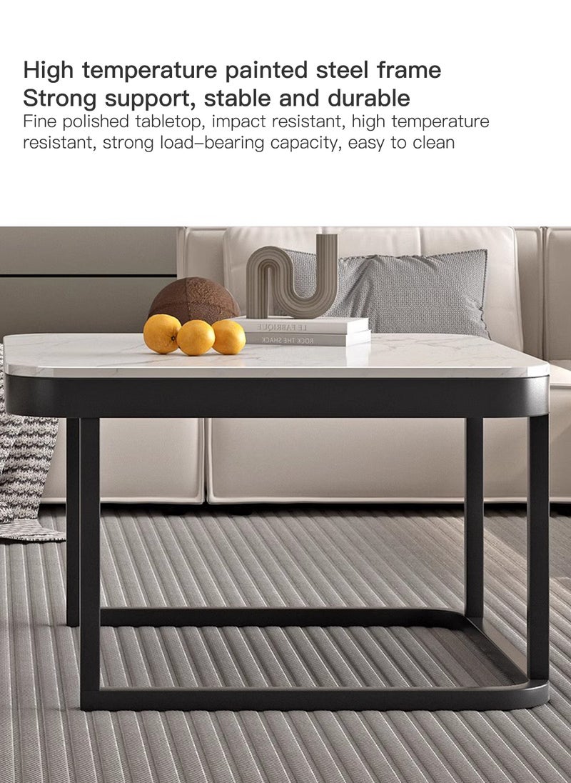 Sharpdo Modern Slate Tempered Glass Simple Coffee Table Combination - Image 3