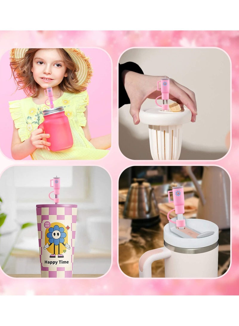 KASTWAVE Straw Tips Cover, Reusable Drinking Straw Lids, 4PCS Silicone Straw Plug Drinking Dust Cap, Colorful Drinking Straw Caps, Mini Straw Tip Cover, Tumbler Cup Accessories  - Image 4