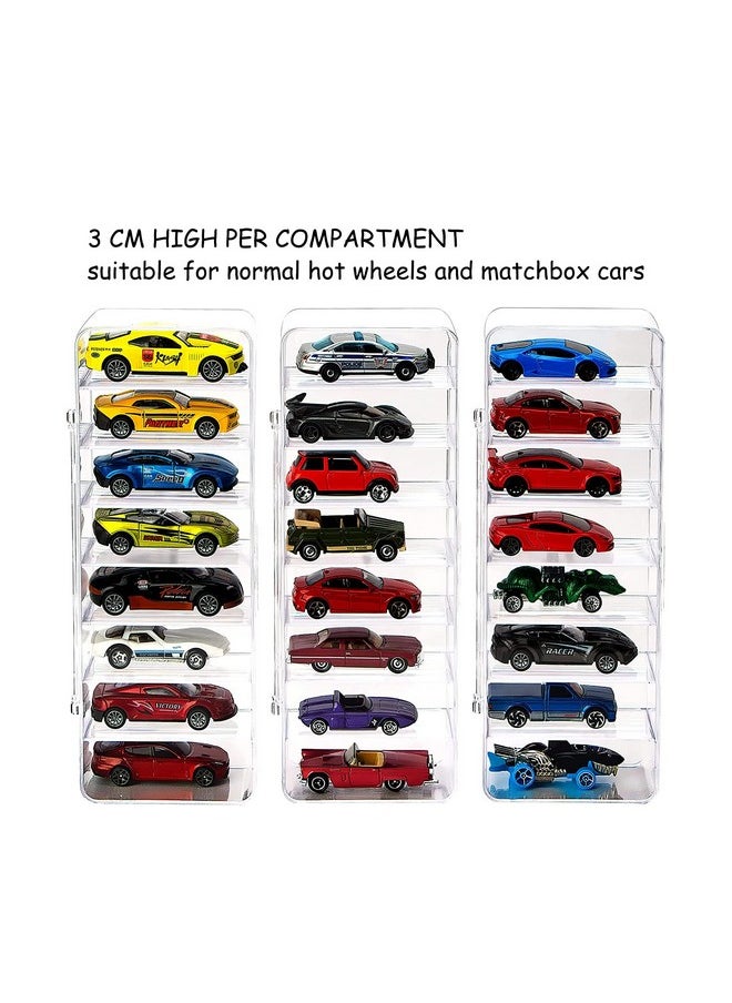 KISLANE - 24 Toy Cars Display Case Compatible With Hot Wheels Transparent Acrylic Display Case Matchbox Cars - Image 1