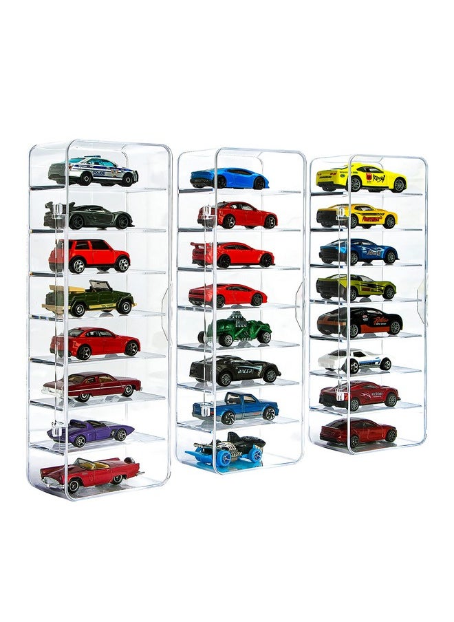 KISLANE - 24 Toy Cars Display Case Compatible With Hot Wheels Transparent Acrylic Display Case Matchbox Cars - Image 1