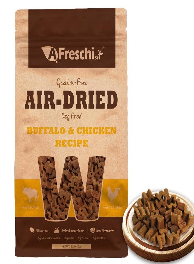 A Freschi srl Air-Dried Dog Food – Real Buffalo & Chicken Recipe - All Natural, High Protein, Grain Free, Limited Ingredient w/W-Shaped Pieces (2.2 lb) - Image 1