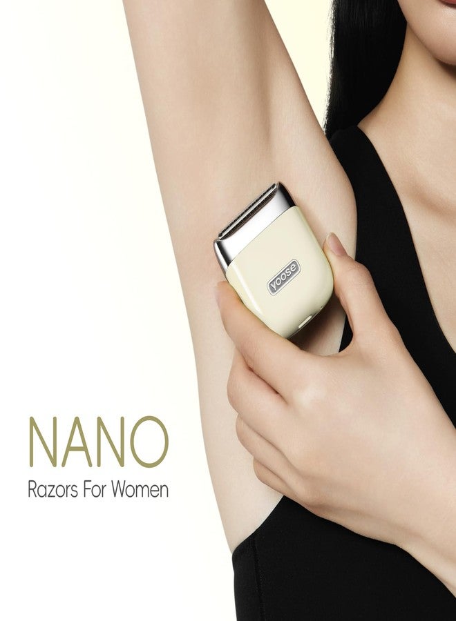 yoose Electric Razors for Women, IPX7 Alloy Body Bikini Trimmer for Women (USB-C, Trimmer Comb, Multi Shaving Modes), Portable Size, Porcelain White - Image 2