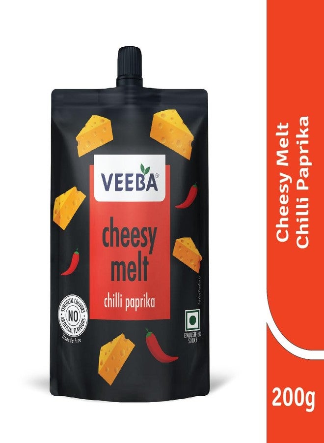 VEEBA Cheesy Melt Chilli Paprika | Cheesy Spread & Dressing | No Synthetic Colors| No Artificial Flavours|Trans Fat-Free - Cheese, 200 gram - Image 2