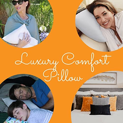 Happyluxe Odyssey Travel Pillow for Long Flights - Soft, Small, Alternative to Down and Memory Foam. 17 x 13in - Made in The USA, Silver Gray Airplane Pillow for Adults Sleeping, Camping or Nap - Image 2