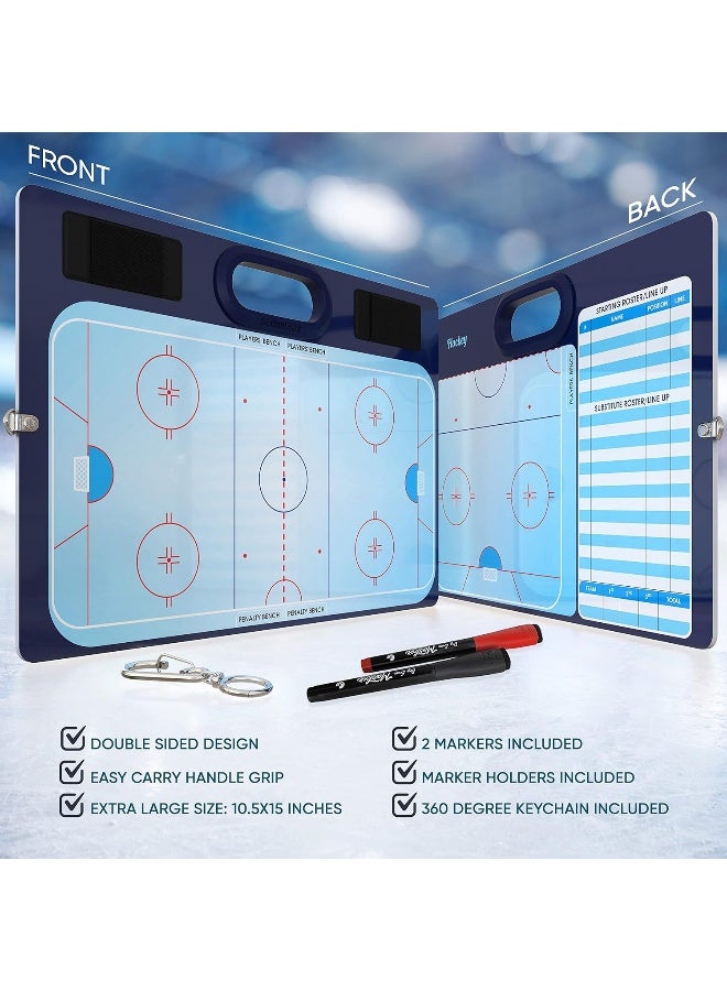 Scribbledo Hockey Dry Erase Board for Coaches Double Sided Hockey Whiteboard Coaching Board Equipment - Image 2