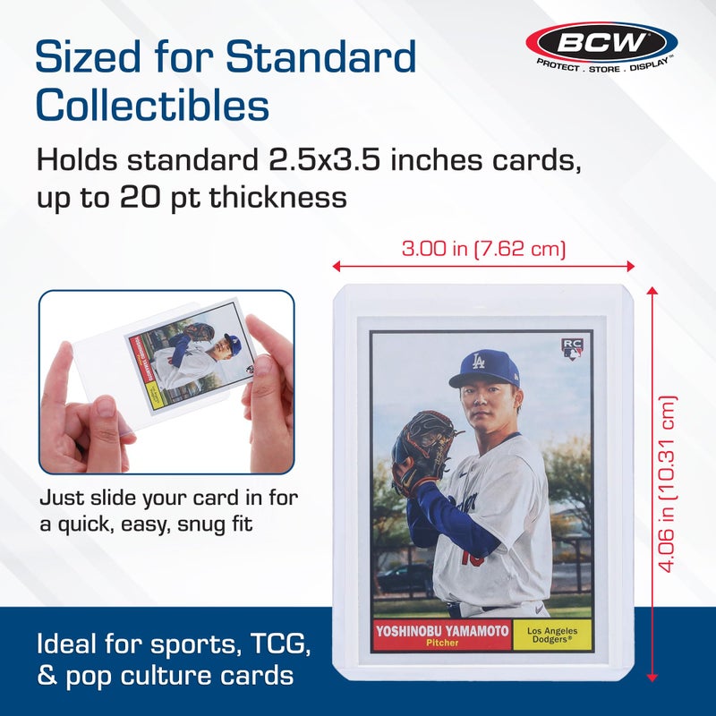 BCW 3x4 Standard Topload Card Holders | 500 Pack | Top Loaders for Cards | Rigid Card Protector | Fits Standard Size Cards Up to 20pt - Image 3