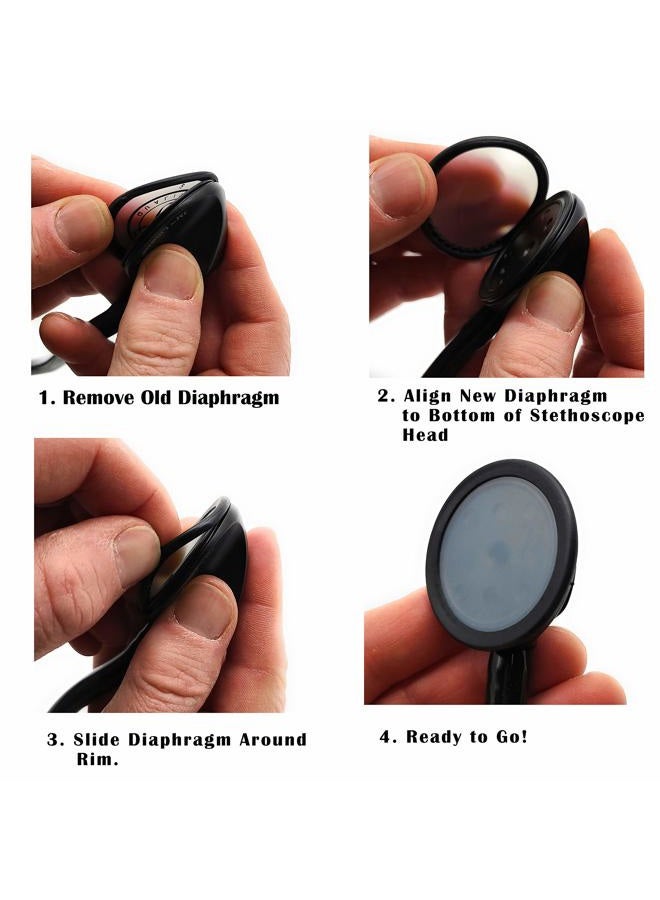 Medcore Adult Diaphragm Stethoscope Replacement for Master Classic Ii (2) + 2 Extra Earmuffs Compatible with Littmann and Other Stethoscopes. - Image 3