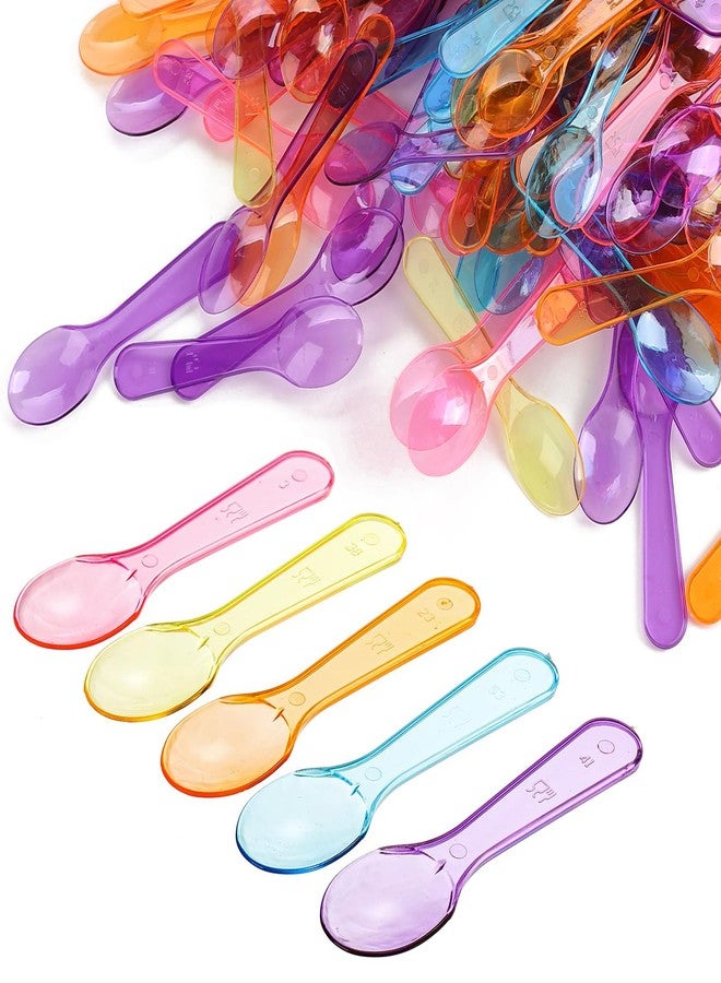 Tinsky 1000 Pack Mini Plastic Tasting Spoons Disposable Colorful 3" Small Taster Ice Cream Dessert Spoons for Party, Wedding, Christmas, Tasting Ice Cream, Dessert, Yogurt, Cake, Pudding (1000) - Image 1