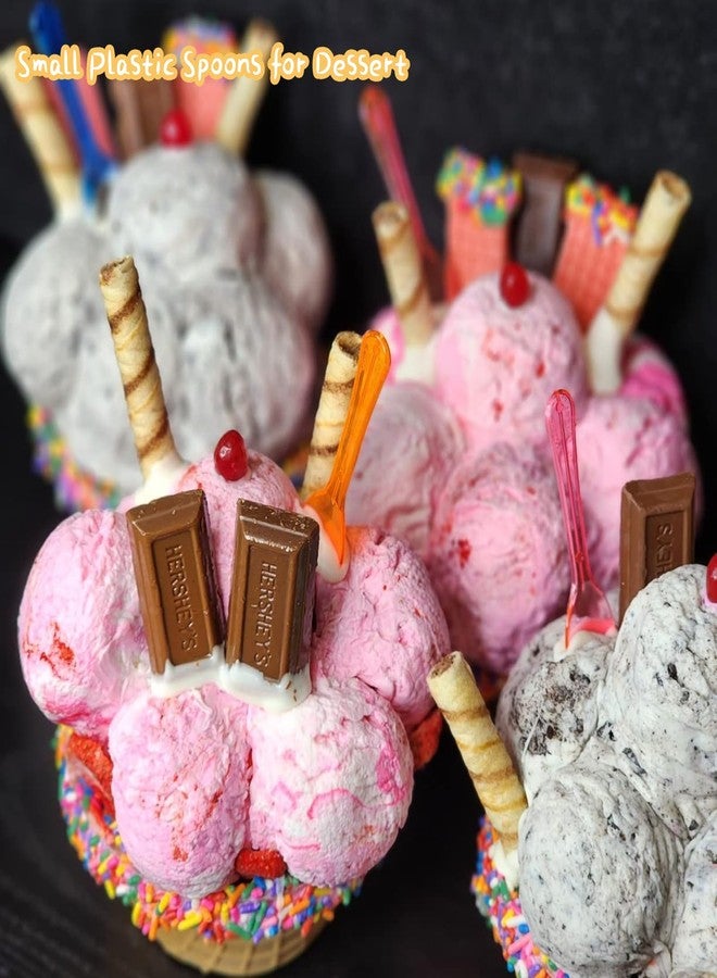 Tinsky 1000 Pack Mini Plastic Tasting Spoons Disposable Colorful 3" Small Taster Ice Cream Dessert Spoons for Party, Wedding, Christmas, Tasting Ice Cream, Dessert, Yogurt, Cake, Pudding (1000) - Image 2