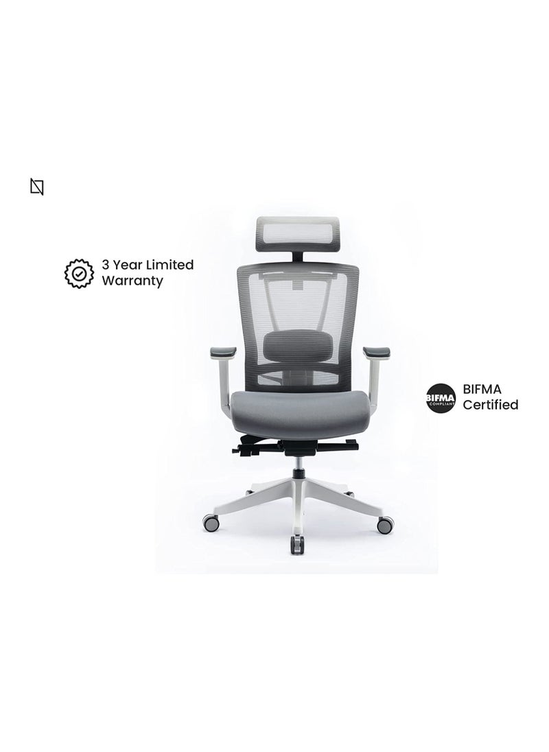NAVODESK HALO Chair Premium Ergonomic Gaming & Office Chair with Multi Adjustable Features (Light Grey)  - Image 2