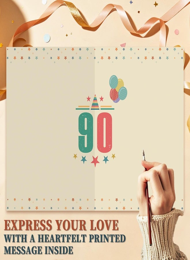 Asmallgf Happy 90th Birthday Card Gifts for Women Men - Image 3