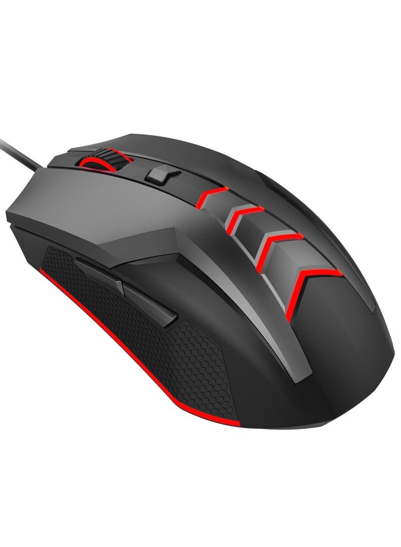 Wired Gaming Ergonomic Gaming Optical Mouse DM8800 , RGB Backlight OMRON 7N(10M) Micro Switch , 5000 DPI , fast response and enhanced durability - Black  - Image 3