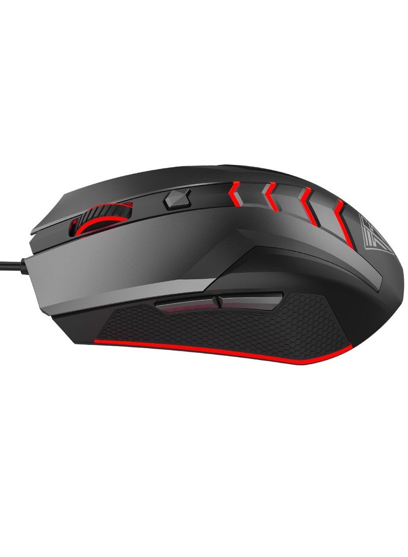 Wired Gaming Ergonomic Gaming Optical Mouse DM8800 , RGB Backlight OMRON 7N(10M) Micro Switch , 5000 DPI , fast response and enhanced durability - Black  - Image 4