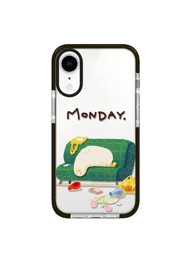 اس-توب جراب لهاتف iPhone XR بنمط توضيحي بسيط وغطاء كامل للهاتف - Image 1