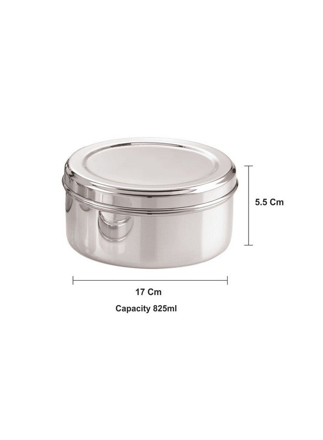 neelam Stainless Steel 10, 26 Gauge Puri Belly Dabbas/Canisters, Used to Store Rotis, Parathas, Store Kitchen Ingredients like Spices, Lentils & Grains, Cookies, Steel Utility, 825 ml, Sliver - Image 4