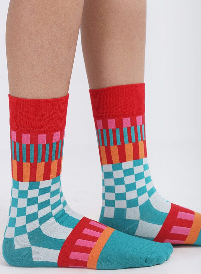 Checkered Multi-Color Neck Socks