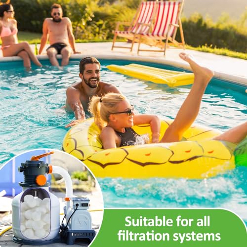 MAQIHAN 50PCS Pool Filter Balls for Sand-Filter - Dry Filter Sand Balls,Reusable Swimming Pool Filter Media,Soft Filtration Balls,Sand Filter Ball Suitable for Aquarium Tank,Pools Sand Filter Systems - Image 2