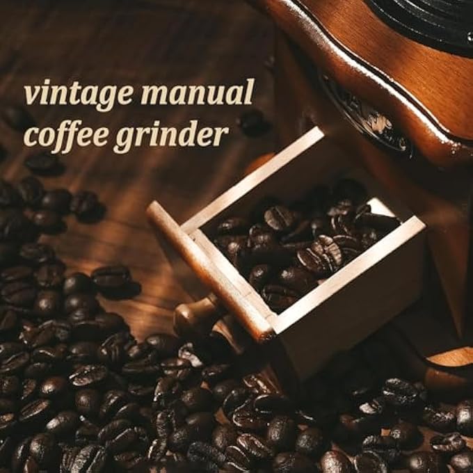 Bukela Manual Coffee Grinder Vintage Style Wooden Hand Coffees Grinder Antique Cast Ceramic Roller Classic French Press Coffees Mill Hand Crank Coffee Grinders For Decoration Gift - Image 3