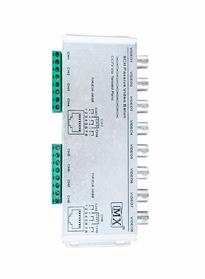 MX Passive Video Balun – Anti-Interference UTP for 8 CCTV Cameras, 8-Channel Transmitter & Receiver, Coax to Security Camera Signal Converter - Image 3