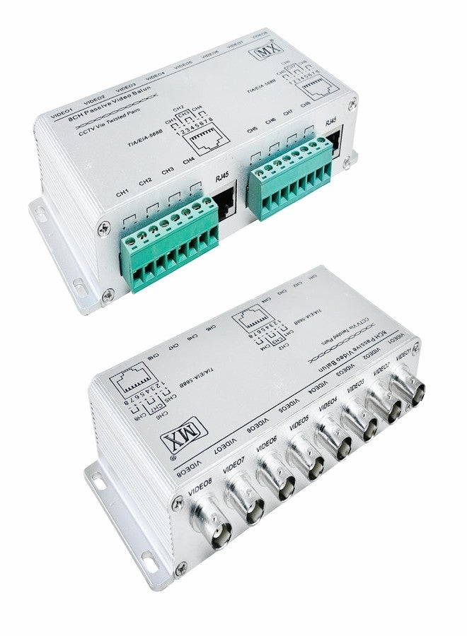 MX Passive Video Balun – Anti-Interference UTP for 8 CCTV Cameras, 8-Channel Transmitter & Receiver, Coax to Security Camera Signal Converter - Image 2