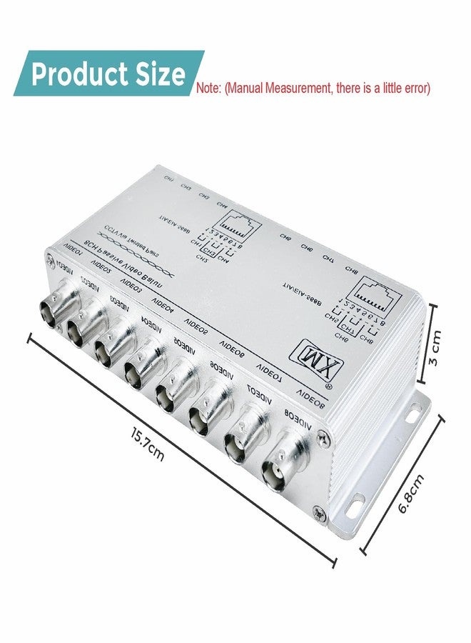 MX Passive Video Balun – Anti-Interference UTP for 8 CCTV Cameras, 8-Channel Transmitter & Receiver, Coax to Security Camera Signal Converter - Image 4