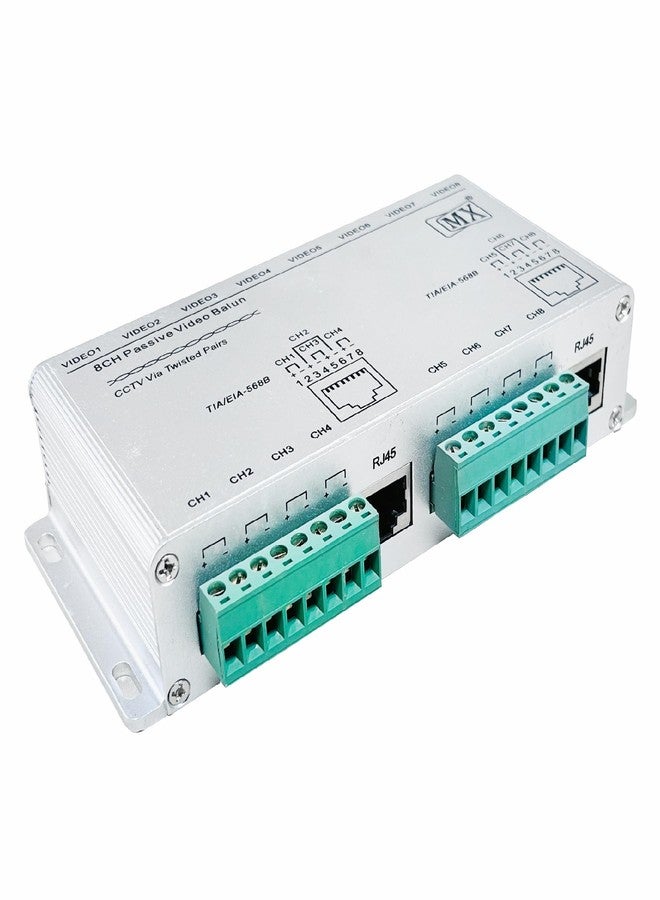 MX Passive Video Balun – Anti-Interference UTP for 8 CCTV Cameras, 8-Channel Transmitter & Receiver, Coax to Security Camera Signal Converter - Image 1
