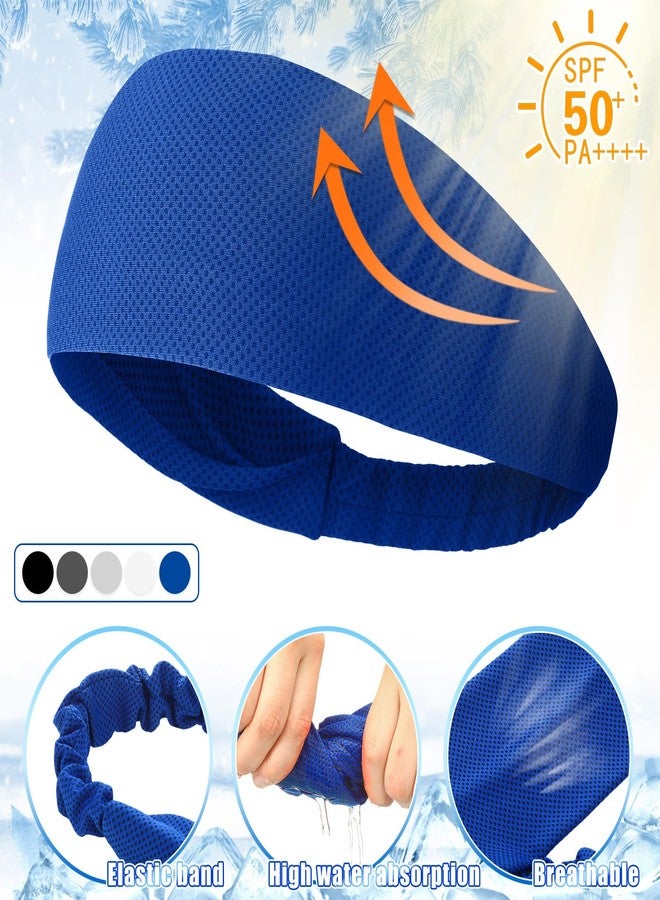 Jeere 5pcs Summer Cooling Headbands for Men Stretchy Workout Sports Sweatbands Absorb Chill Cool Hairband for Hot Weather Running Golf Athletic - Image 3