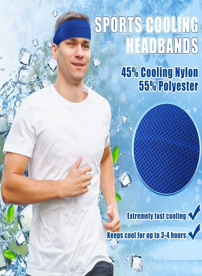 Jeere 5pcs Summer Cooling Headbands for Men Stretchy Workout Sports Sweatbands Absorb Chill Cool Hairband for Hot Weather Running Golf Athletic - Image 2