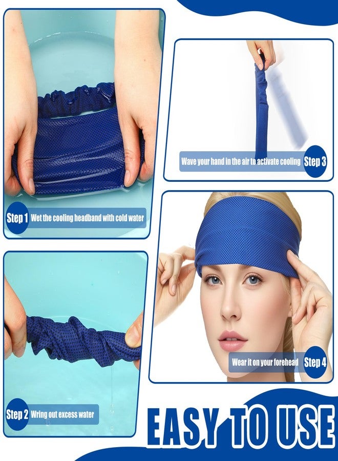 Jeere 5pcs Summer Cooling Headbands for Men Stretchy Workout Sports Sweatbands Absorb Chill Cool Hairband for Hot Weather Running Golf Athletic - Image 5