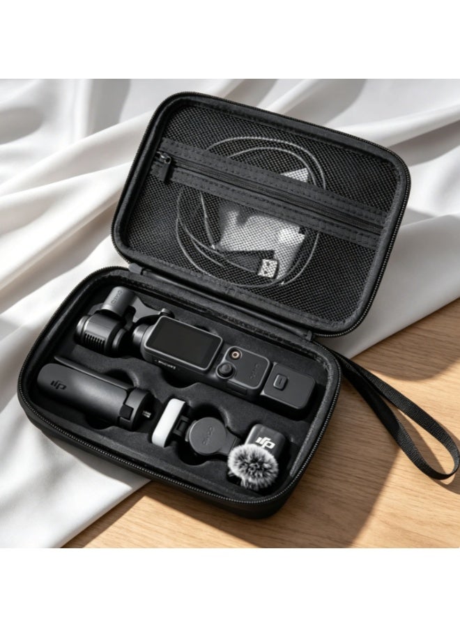 A protective case suitable for DJI Osmo Pocket 4. A portable PU material DJI Pocket 4 creator travel bag, suitable for travel, video live streaming and outdoor shooting. - Image 1