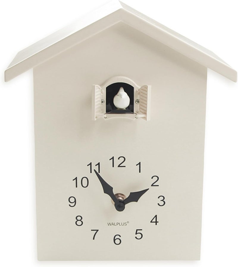 WALPLUS Modern Cuckoo Clocks for Wall Hourly Chiming Coo Coo Clock Volume Adjustable Cookoo Clock Removable Pendulum Christmas Cuckoo Gift White Interior Decoration - Image 3
