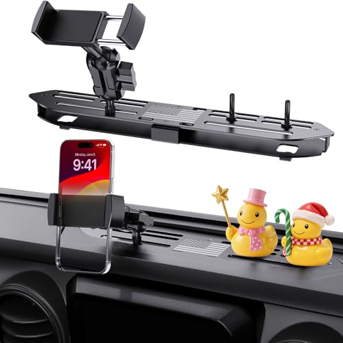 DIAMOOKY Upgraded Metal Phone Mount for Jeep Wrangler JL JLU 2018-2023 & Gladiator JT 2020-2023 Accessories, Dash Phone Holder No-Drill Factory Bolt Rock-Solid with Duck Mounts (Not for 4xe & 2024+) - Image 1