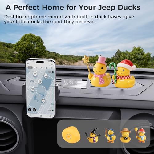 DIAMOOKY Upgraded Metal Phone Mount for Jeep Wrangler JL JLU 2018-2023 & Gladiator JT 2020-2023 Accessories, Dash Phone Holder No-Drill Factory Bolt Rock-Solid with Duck Mounts (Not for 4xe & 2024+) - Image 5