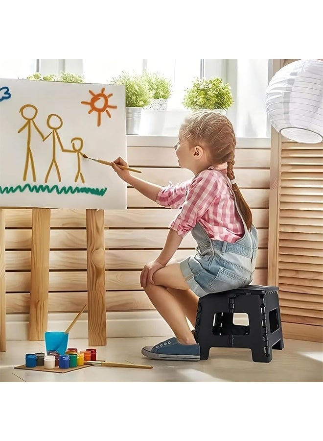 DUNISO Folding Step Stool, Foldable Footstool, Non-Slip Step Stool, Sturdy And Durable, Can Support Adults, Safe Enough For Children, Can Be Easily Opened With One Flip, Suitable For Kitchen, Bathroom, Bedroom, Children Or Adults (29x22x22cm)  - Image 2