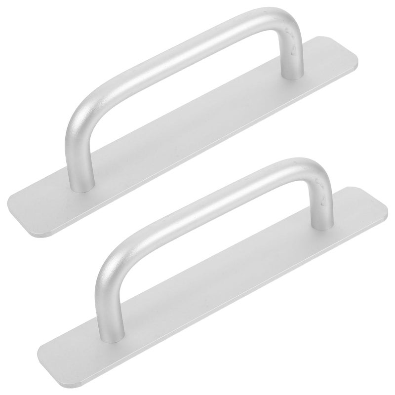 Self Adhesive Aluminum Sliding Door Pull Handles 148mm Silver No Drill Installation 2 Pack - Image 2