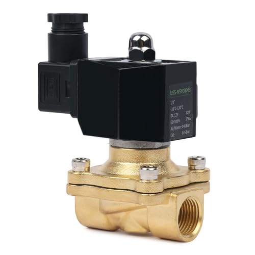 U.S. Solid 1/2" Brass Electric Solenoid Valve 12V DC Normally Closed VITON Air Water Oil Fuel - Image 5