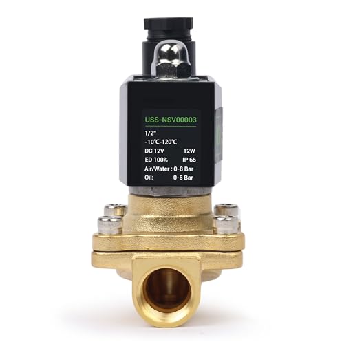 U.S. Solid 1/2" Brass Electric Solenoid Valve 12V DC Normally Closed VITON Air Water Oil Fuel - Image 4