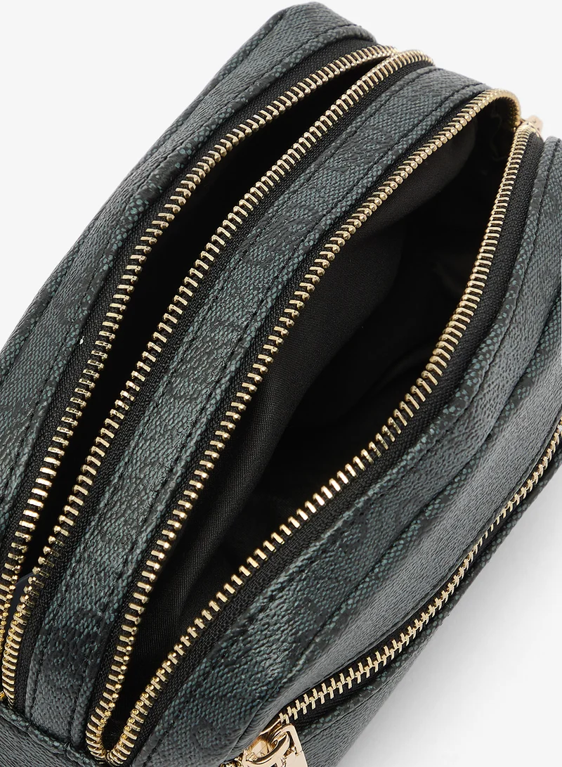 Guess COAL LOGO Logo Double Zip Cosmetic Bag for Women | Best Price UAE