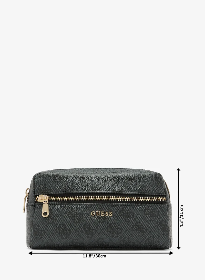 Guess COAL LOGO Logo Double Zip Cosmetic Bag for Women | Best Price UAE
