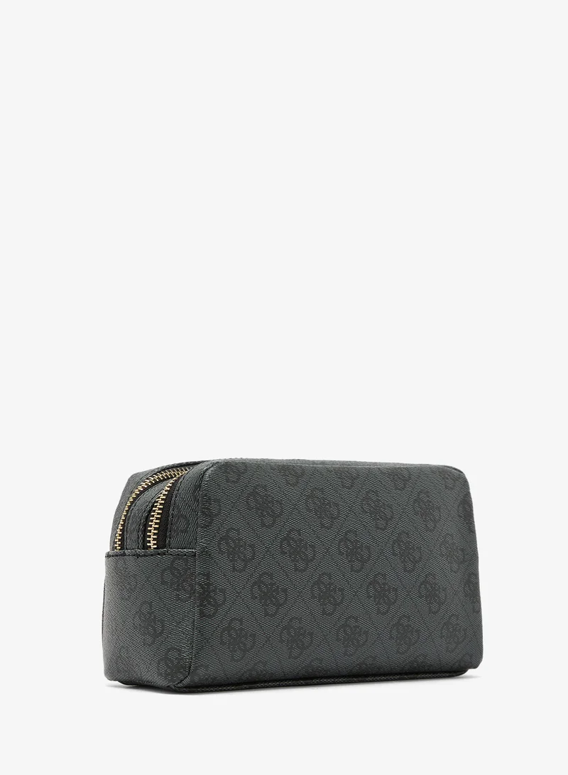 GUESS Logo Double Zip Cosmetic Bag