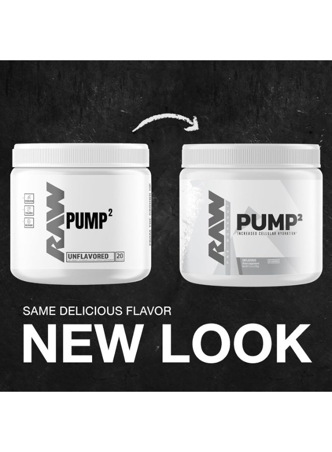 RAW Nutrition Pump2 Unflavored 120g | Non-Stim Pre-Workout Pump Formula for Cellular Hydration, Endurance & Muscle Pumps | 20 Servings - Image 2