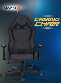 Gladiator Elite Ergonomic Gaming Chair with Adjustable Lumbar and Neck Support, Reclining Function, and High-Back Design for Professional Gamers 127 x 73cm  - Image 3