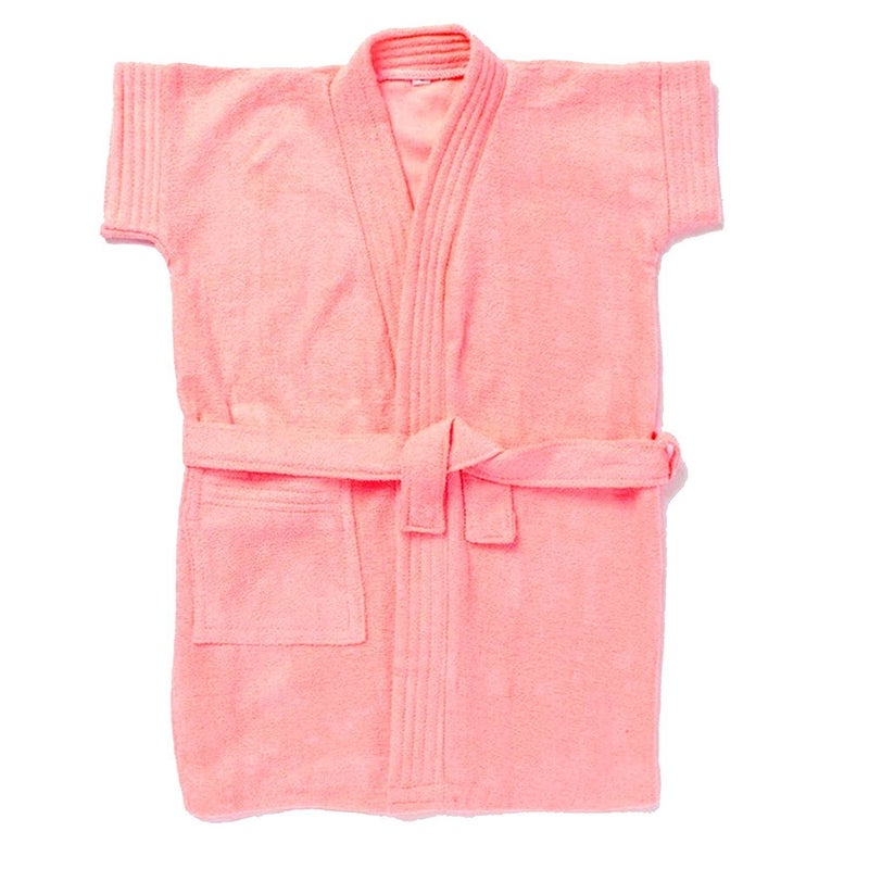 SAND DUNE Kids Baby Girls Bathrobe Terry Cotton Bathrobe Gown Half Sleeves Knee Length Pocket with Waist Belt Baby Girls Bathrobe 1 to 4 Years Age - Image 1