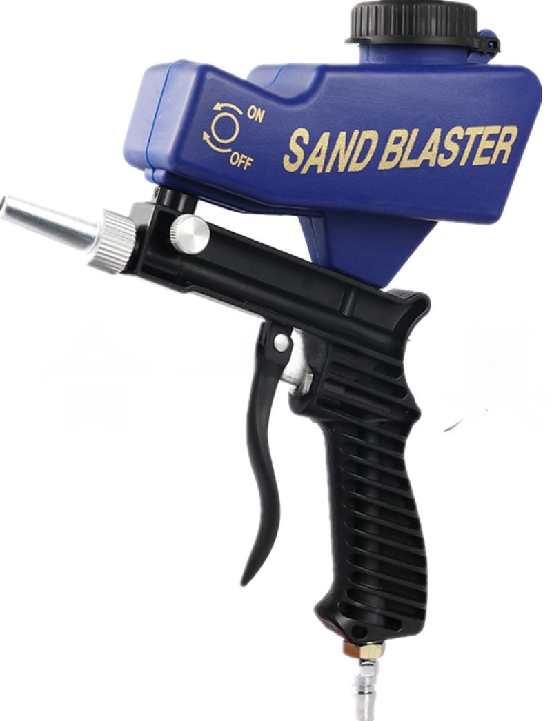 Pneumatic blasting gun portable pneumatic sandblasting gun for rust removing oil and impurities(Blue sandblasting gun) - Image 1