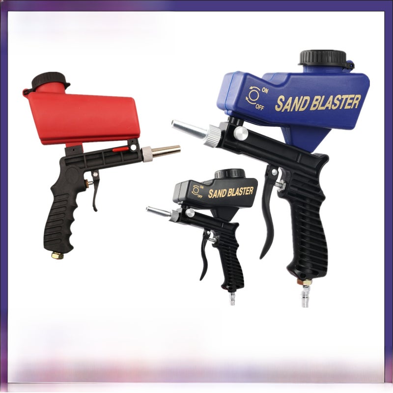 Pneumatic blasting gun portable pneumatic sandblasting gun for rust removing oil and impurities(Blue sandblasting gun) - Image 2